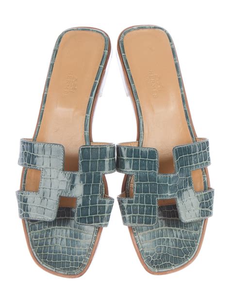 hermes oran sandal heel|Hermes oran crocodile sandals.